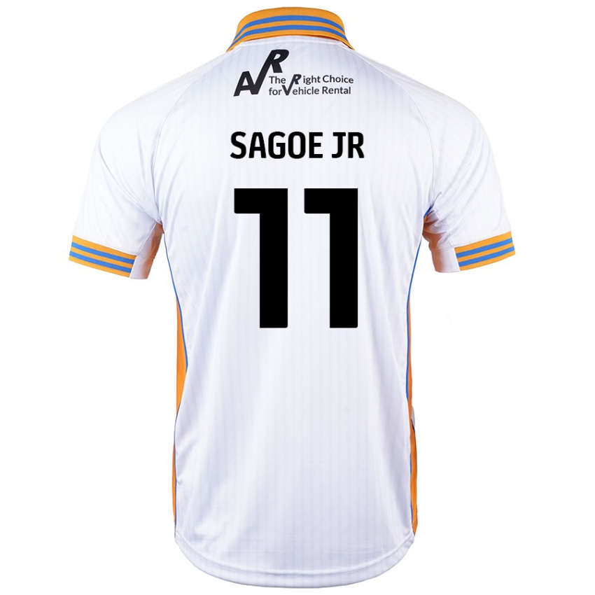 Niño Camiseta Charles Sagoe Jr #11 Blanco 2ª Equipación 2024/25 La Camisa