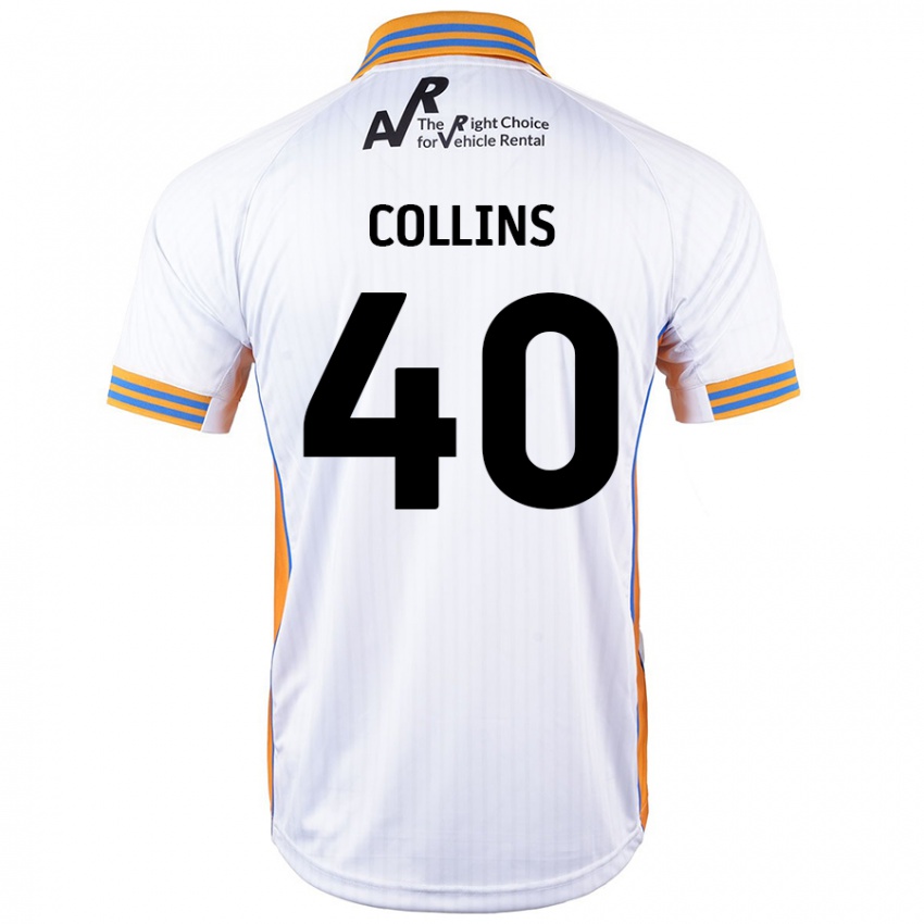 Niño Camiseta Jude Collins #40 Blanco 2ª Equipación 2024/25 La Camisa