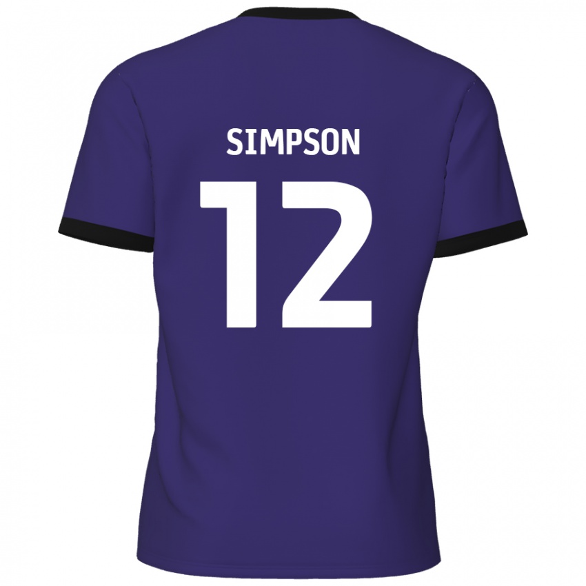 Niño Camiseta Tyreece Simpson #12 Púrpura 2ª Equipación 2024/25 La Camisa