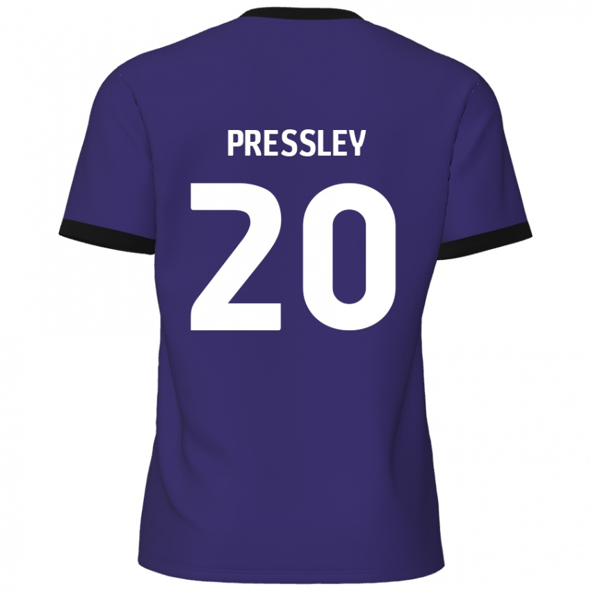 Niño Camiseta Aaron Pressley #20 Púrpura 2ª Equipación 2024/25 La Camisa