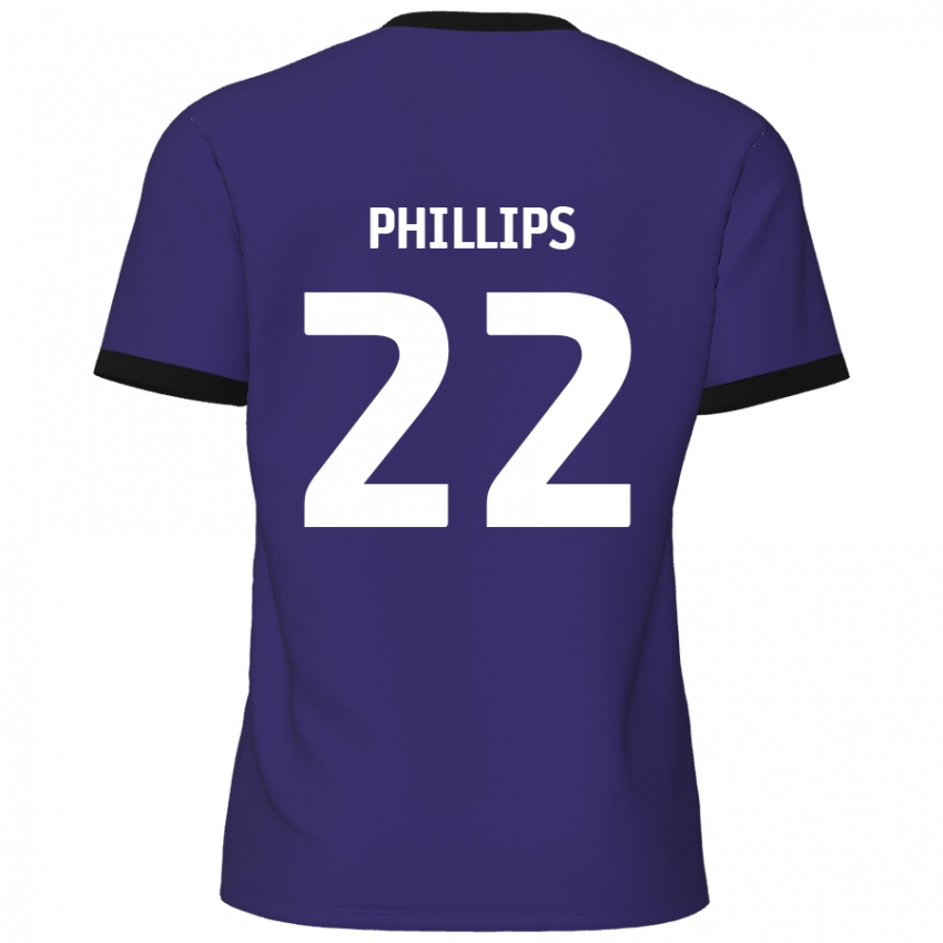 Niño Camiseta Daniel Phillips #22 Púrpura 2ª Equipación 2024/25 La Camisa