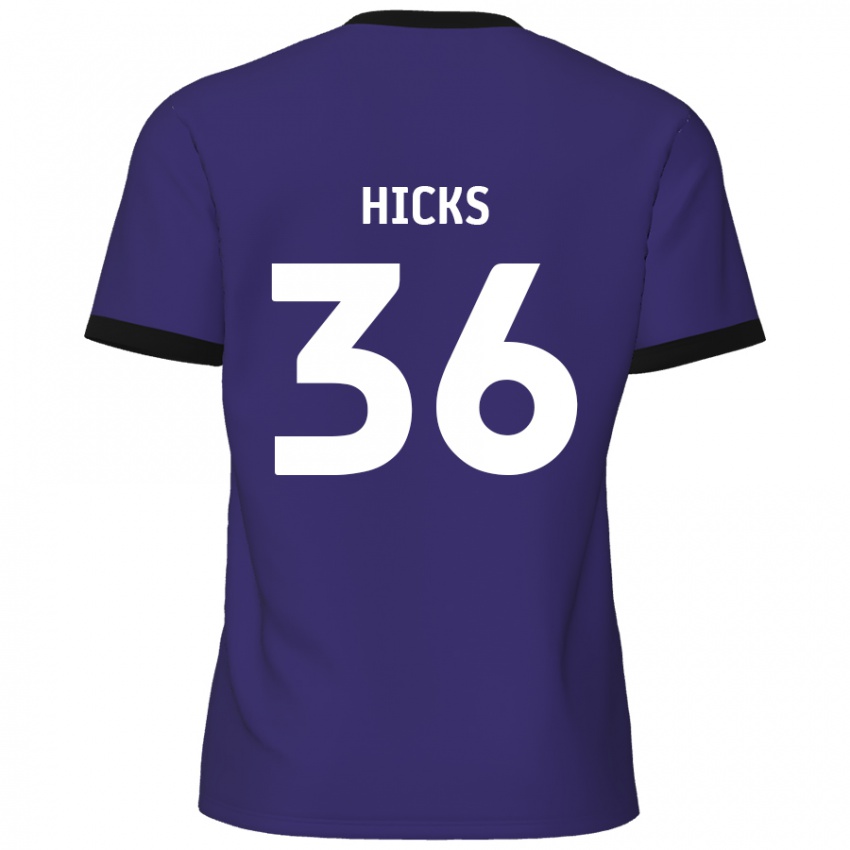 Niño Camiseta David Hicks #36 Púrpura 2ª Equipación 2024/25 La Camisa