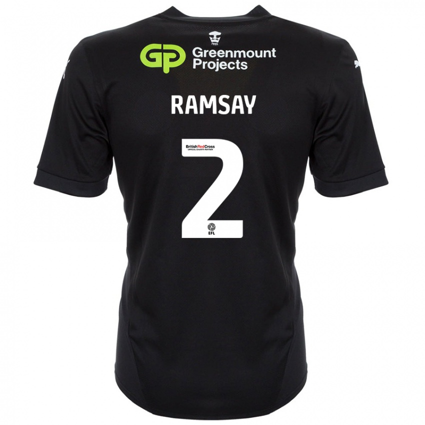 Niño Camiseta Calvin Ramsay #2 Negro 2ª Equipación 2024/25 La Camisa