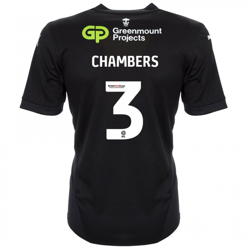 Niño Camiseta Luke Chambers #3 Negro 2ª Equipación 2024/25 La Camisa