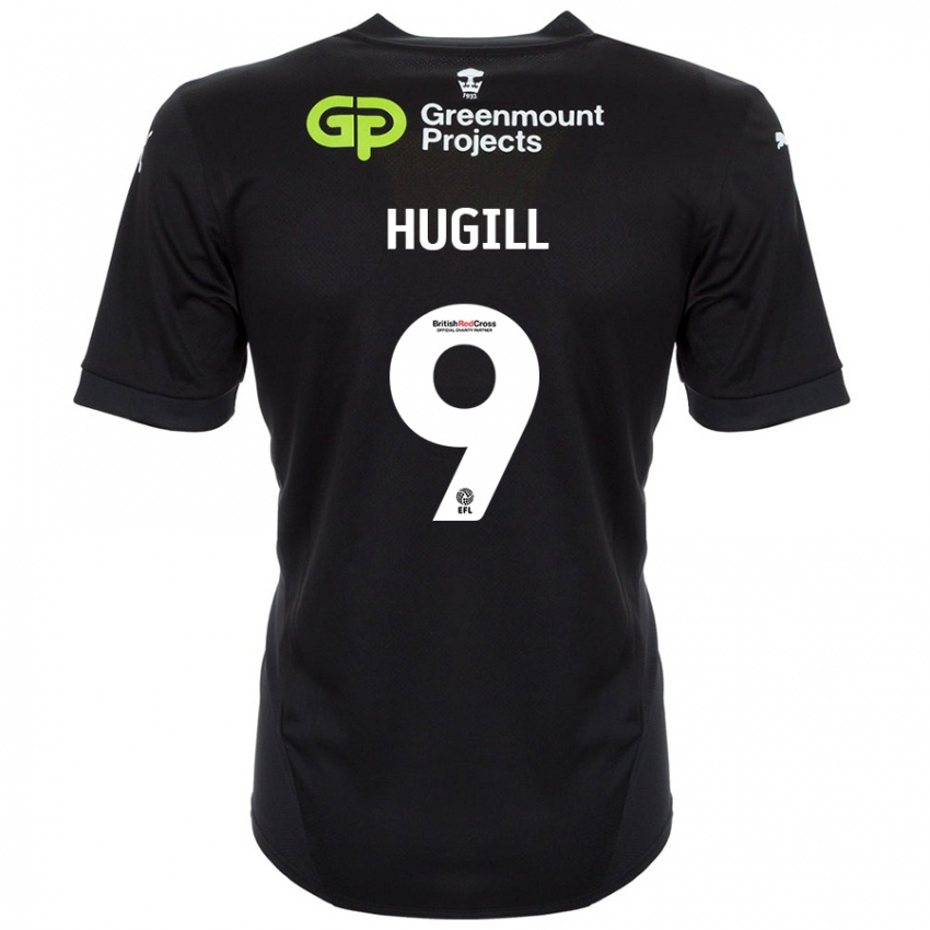 Niño Camiseta Joe Hugill #9 Negro 2ª Equipación 2024/25 La Camisa