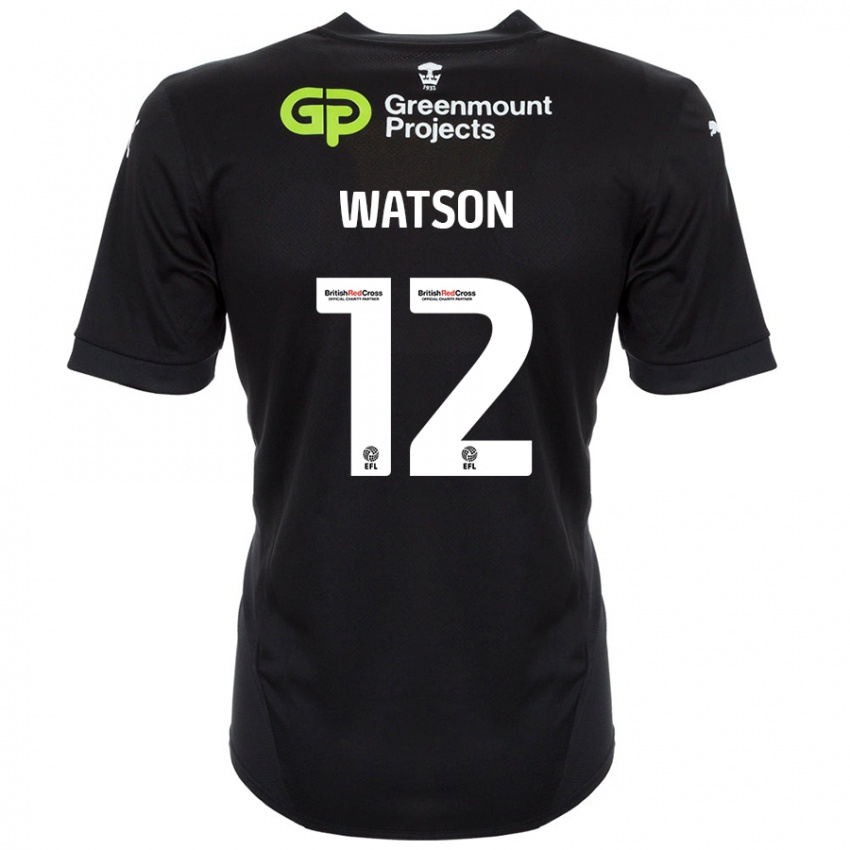 Niño Camiseta Tom Watson #12 Negro 2ª Equipación 2024/25 La Camisa