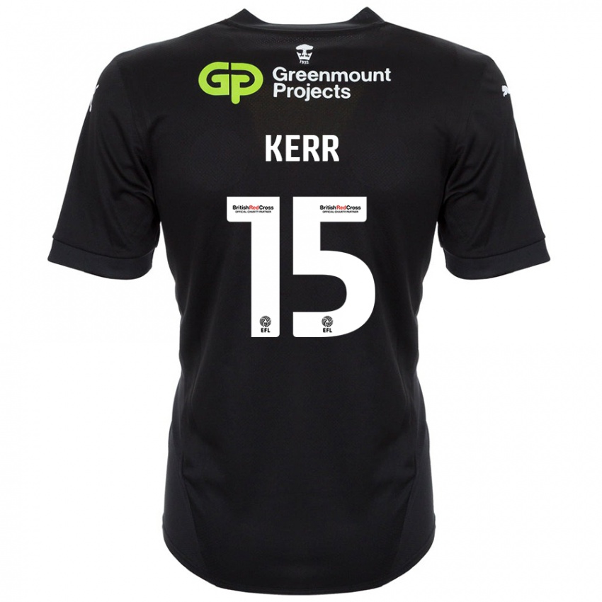 Niño Camiseta Jason Kerr #15 Negro 2ª Equipación 2024/25 La Camisa