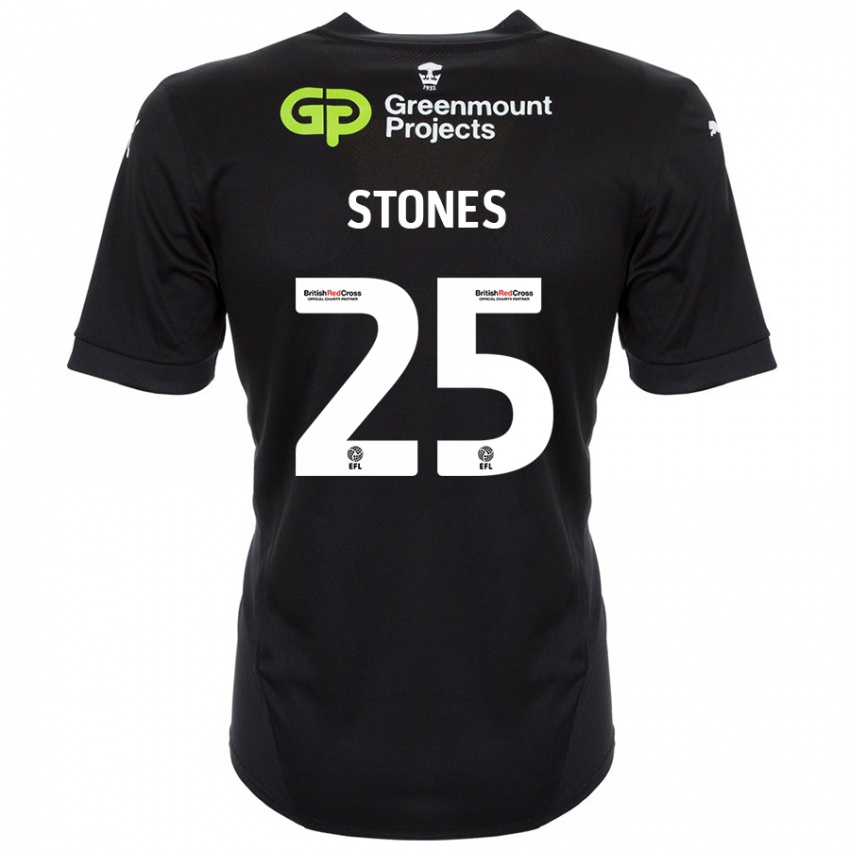 Niño Camiseta Josh Stones #25 Negro 2ª Equipación 2024/25 La Camisa