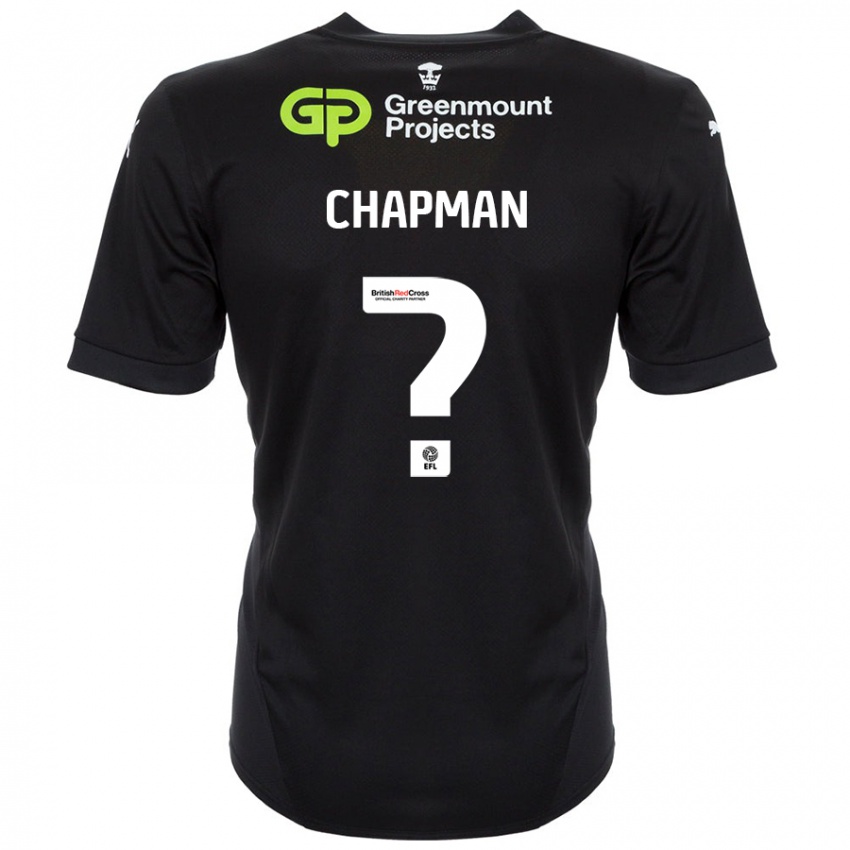 Niño Camiseta Llyton Chapman #0 Negro 2ª Equipación 2024/25 La Camisa