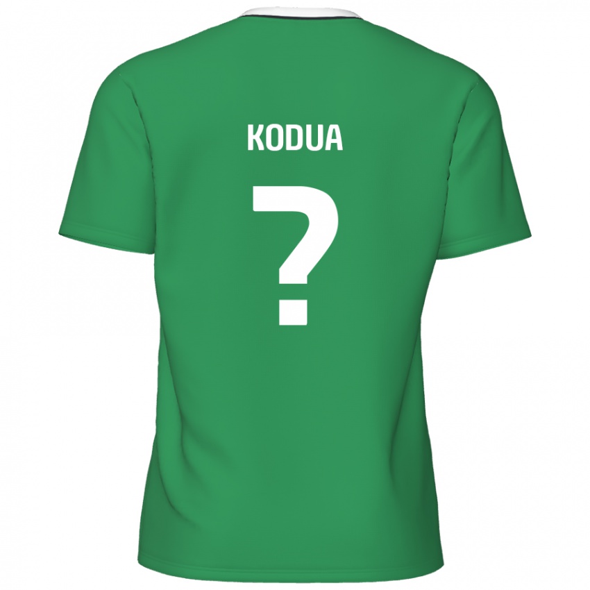 Niño Camiseta Gideon Kodua #0 Verde Rayas Blancas 2ª Equipación 2024/25 La Camisa