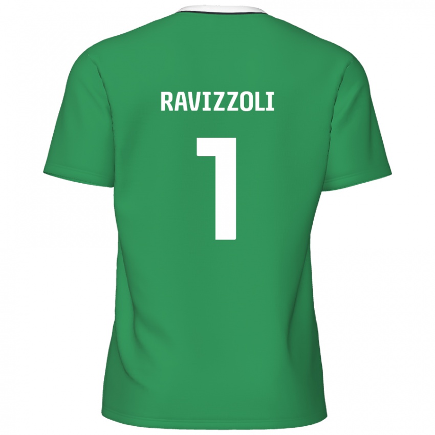 Niño Camiseta Franco Ravizzoli #1 Verde Rayas Blancas 2ª Equipación 2024/25 La Camisa