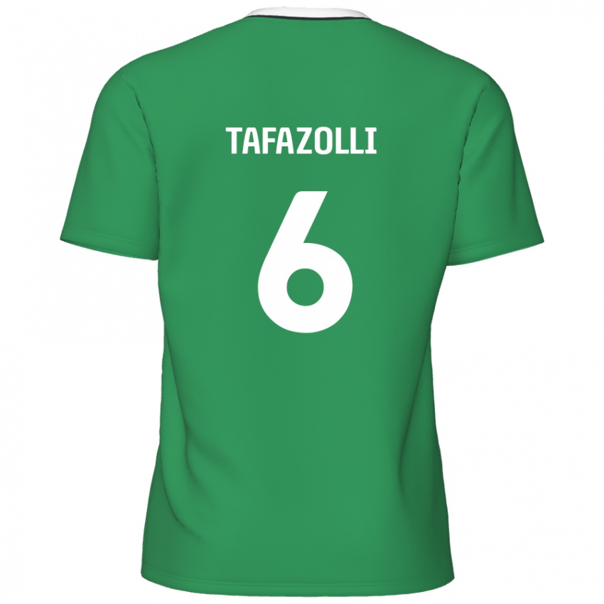 Niño Camiseta Ryan Tafazolli #6 Verde Rayas Blancas 2ª Equipación 2024/25 La Camisa