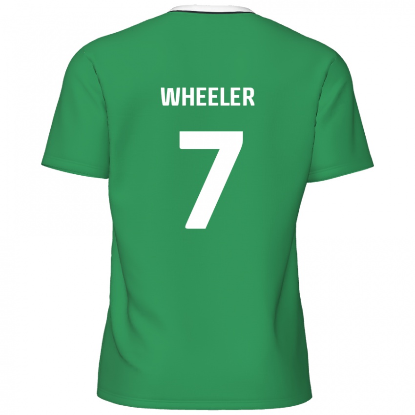 Niño Camiseta David Wheeler #7 Verde Rayas Blancas 2ª Equipación 2024/25 La Camisa