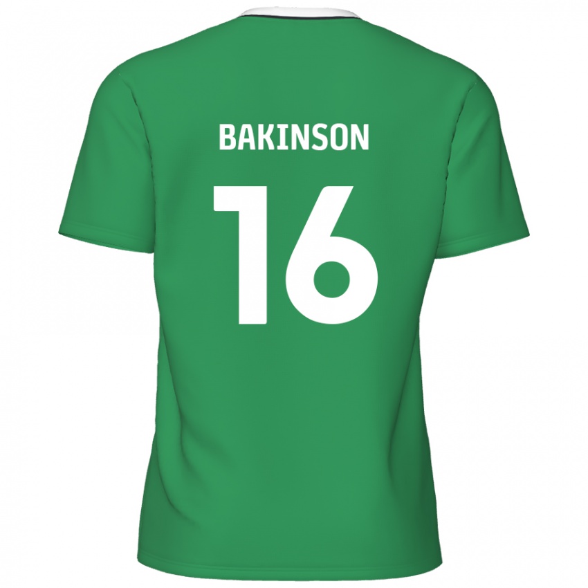 Niño Camiseta Tyreeq Bakinson #16 Verde Rayas Blancas 2ª Equipación 2024/25 La Camisa