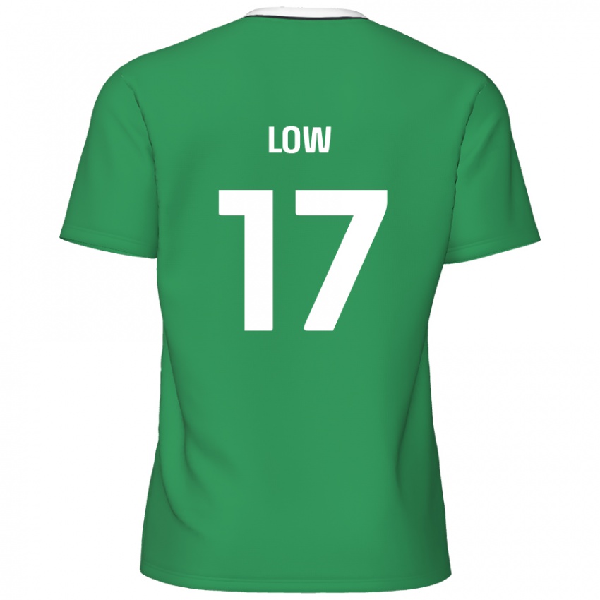 Niño Camiseta Joe Low #17 Verde Rayas Blancas 2ª Equipación 2024/25 La Camisa