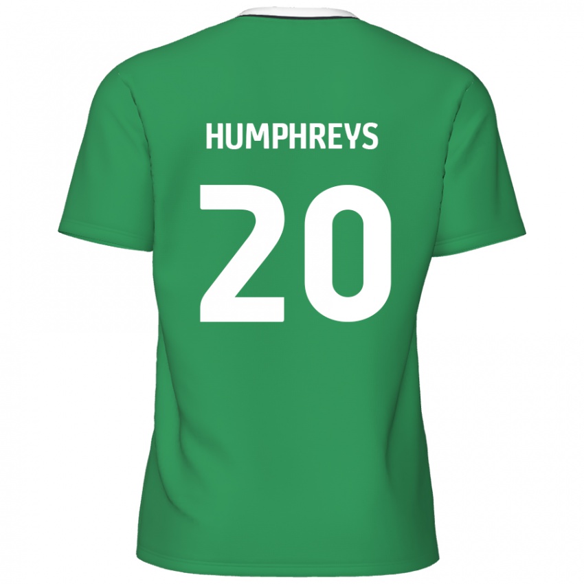 Niño Camiseta Cameron Humphreys #20 Verde Rayas Blancas 2ª Equipación 2024/25 La Camisa