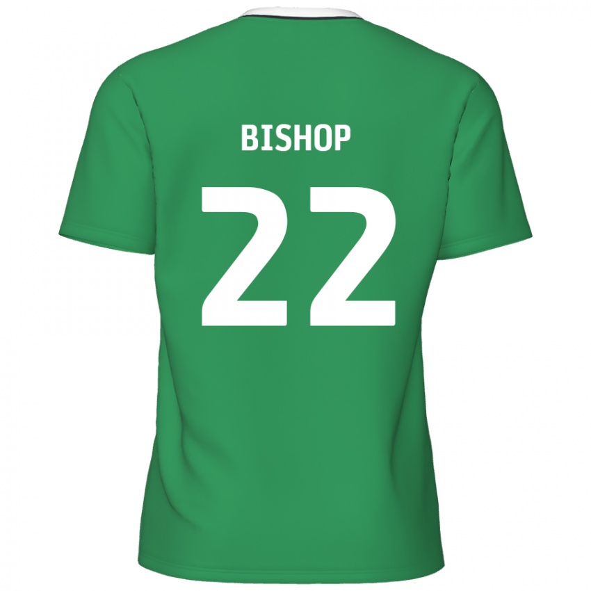 Niño Camiseta Nathan Bishop #22 Verde Rayas Blancas 2ª Equipación 2024/25 La Camisa