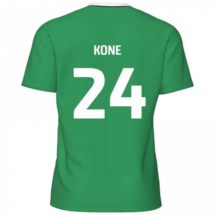 Niño Camiseta Richard Kone #24 Verde Rayas Blancas 2ª Equipación 2024/25 La Camisa