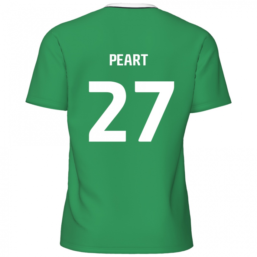 Niño Camiseta Brody Peart #27 Verde Rayas Blancas 2ª Equipación 2024/25 La Camisa