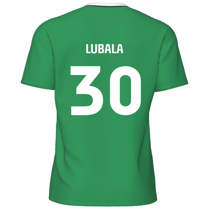 Niño Camiseta Bez Lubala #30 Verde Rayas Blancas 2ª Equipación 2024/25 La Camisa