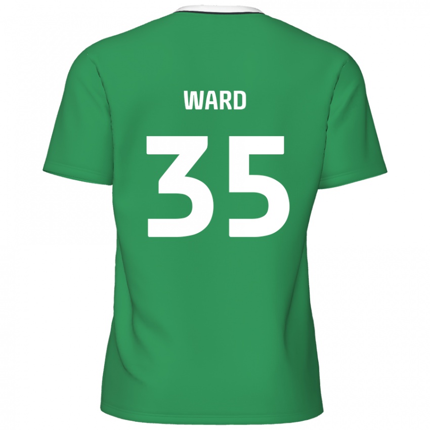 Niño Camiseta Christie Ward #35 Verde Rayas Blancas 2ª Equipación 2024/25 La Camisa