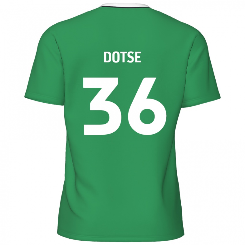 Niño Camiseta Jahiem Dotse #36 Verde Rayas Blancas 2ª Equipación 2024/25 La Camisa