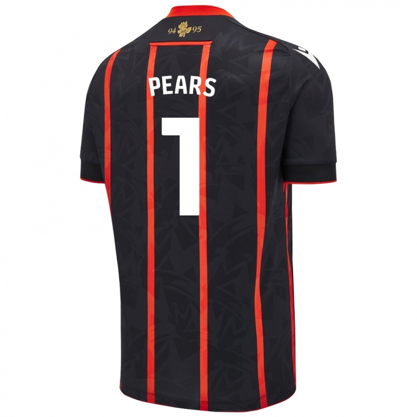 Niño Camiseta Aynsley Pears #1 Negro Rojo 2ª Equipación 2024/25 La Camisa