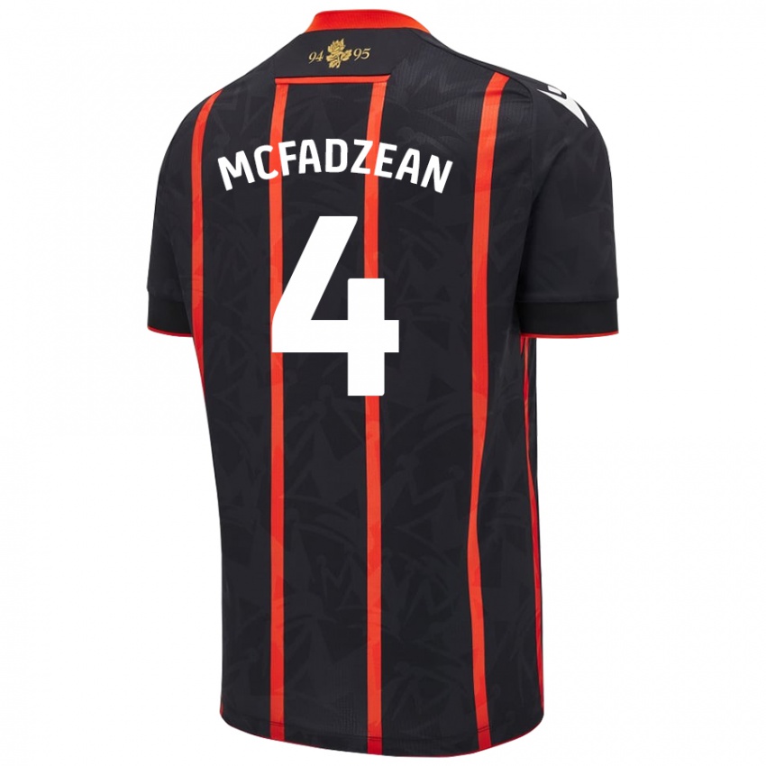 Niño Camiseta Kyle Mcfadzean #4 Negro Rojo 2ª Equipación 2024/25 La Camisa