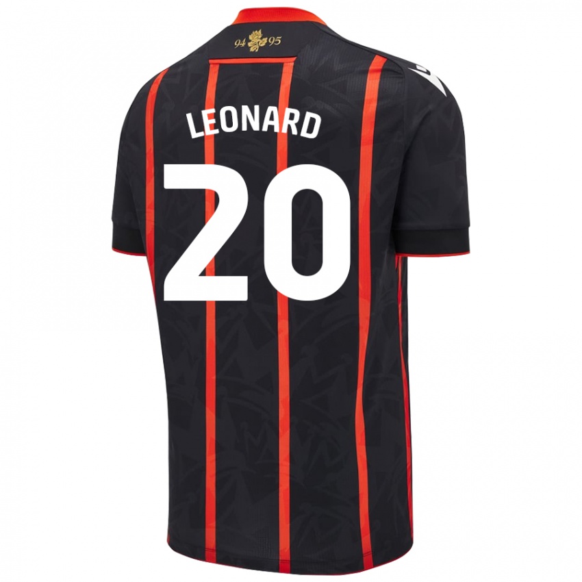 Niño Camiseta Harry Leonard #20 Negro Rojo 2ª Equipación 2024/25 La Camisa