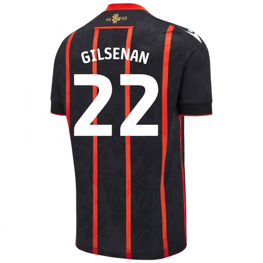 Niño Camiseta Zak Gilsenan #22 Negro Rojo 2ª Equipación 2024/25 La Camisa