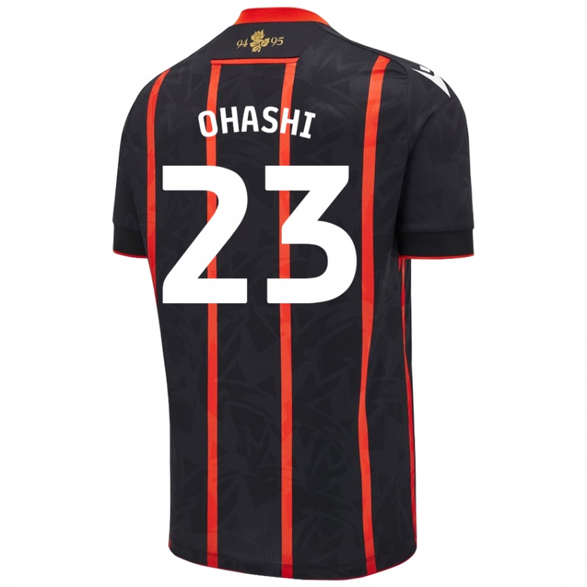 Niño Camiseta Yuki Ohashi #23 Negro Rojo 2ª Equipación 2024/25 La Camisa