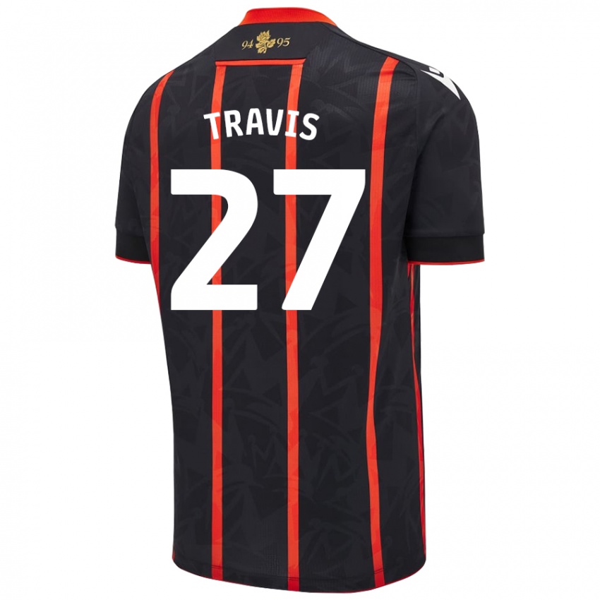 Niño Camiseta Lewis Travis #27 Negro Rojo 2ª Equipación 2024/25 La Camisa