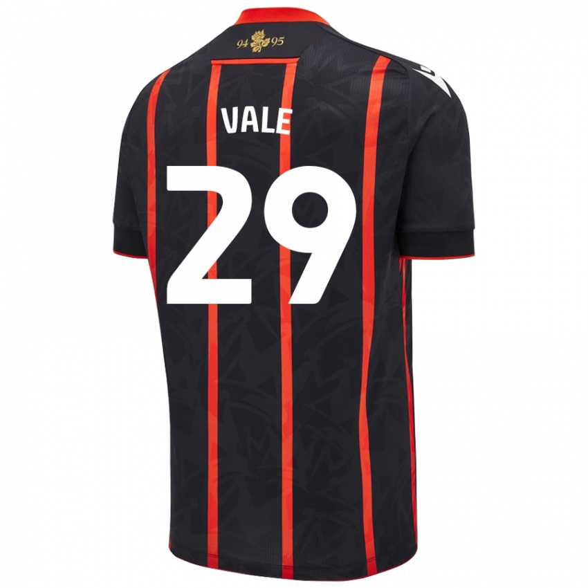 Niño Camiseta Jack Vale #29 Negro Rojo 2ª Equipación 2024/25 La Camisa