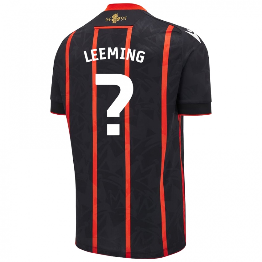 Niño Camiseta Bruce Leeming #0 Negro Rojo 2ª Equipación 2024/25 La Camisa