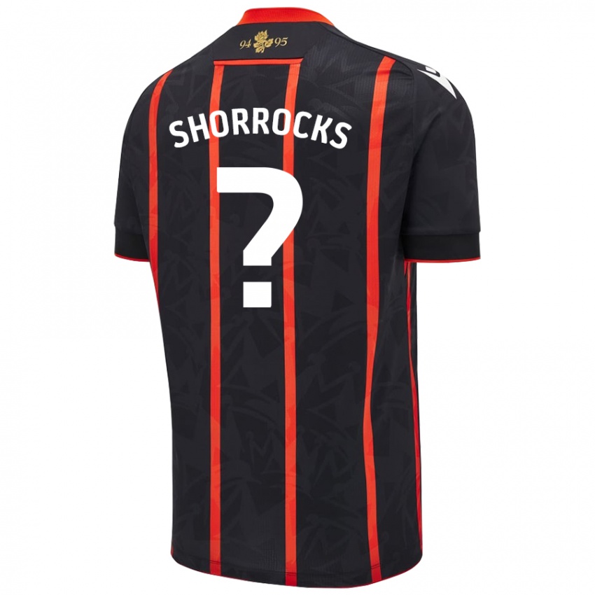 Niño Camiseta Jackson Shorrocks #0 Negro Rojo 2ª Equipación 2024/25 La Camisa