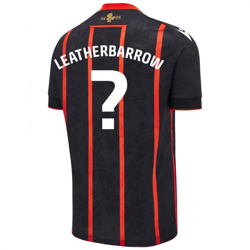 Niño Camiseta Freddie Leatherbarrow #0 Negro Rojo 2ª Equipación 2024/25 La Camisa