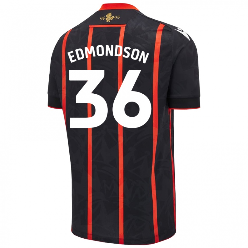 Niño Camiseta James Edmondson #36 Negro Rojo 2ª Equipación 2024/25 La Camisa