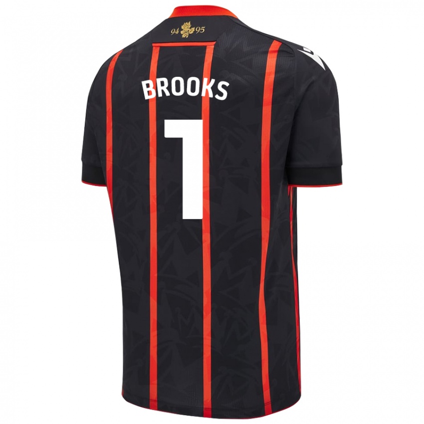 Niño Camiseta Alexandra Brooks #1 Negro Rojo 2ª Equipación 2024/25 La Camisa