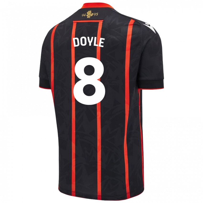 Niño Camiseta Emma Doyle #8 Negro Rojo 2ª Equipación 2024/25 La Camisa