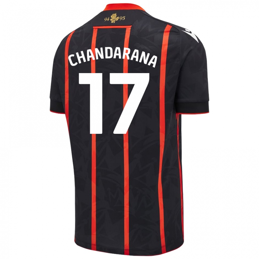 Niño Camiseta Millie Chandarana #17 Negro Rojo 2ª Equipación 2024/25 La Camisa