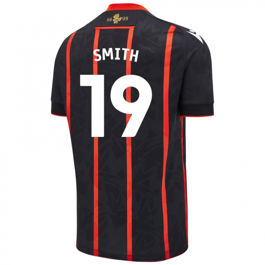 Niño Camiseta Evie Smith #19 Negro Rojo 2ª Equipación 2024/25 La Camisa