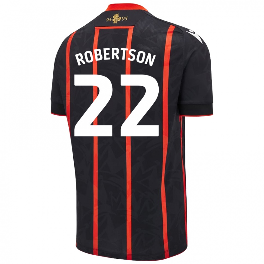 Niño Camiseta Millie Robertson #22 Negro Rojo 2ª Equipación 2024/25 La Camisa