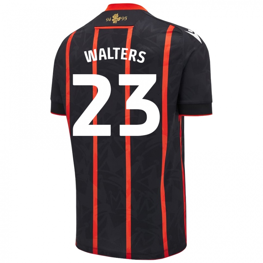 Niño Camiseta Georgia Walters #23 Negro Rojo 2ª Equipación 2024/25 La Camisa