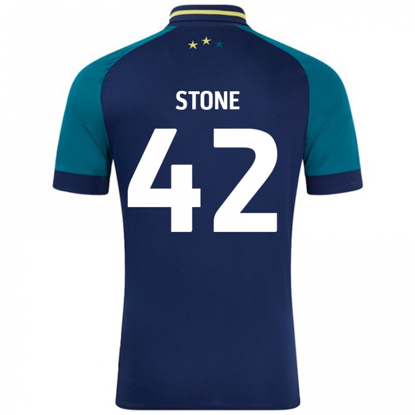 Niño Camiseta Michael Stone #42 Azul Marino Verde Oscuro 2ª Equipación 2024/25 La Camisa