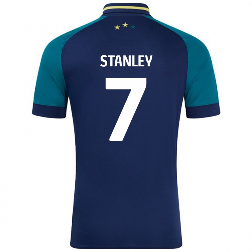 Niño Camiseta Katie Stanley #7 Azul Marino Verde Oscuro 2ª Equipación 2024/25 La Camisa