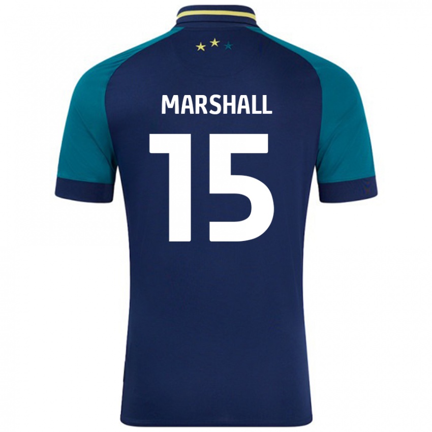 Niño Camiseta Georgia Marshall #15 Azul Marino Verde Oscuro 2ª Equipación 2024/25 La Camisa