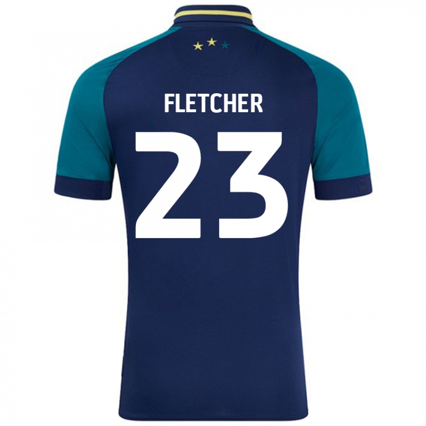 Niño Camiseta Serena Fletcher #23 Azul Marino Verde Oscuro 2ª Equipación 2024/25 La Camisa