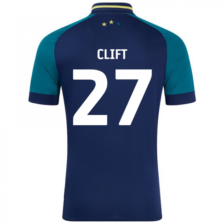 Niño Camiseta Cassidy Clift #27 Azul Marino Verde Oscuro 2ª Equipación 2024/25 La Camisa