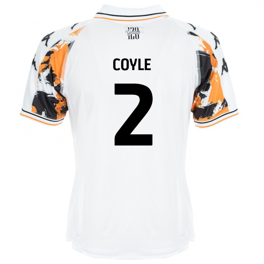 Niño Camiseta Lewie Coyle #2 Blanco 2ª Equipación 2024/25 La Camisa