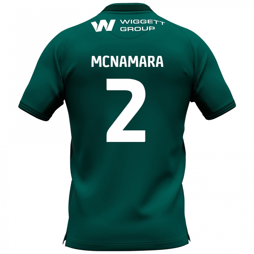 Niño Camiseta Danny Mcnamara #2 Verde 2ª Equipación 2024/25 La Camisa